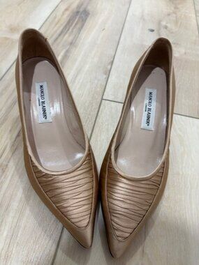 Manolo Blahnik kitten satin heels